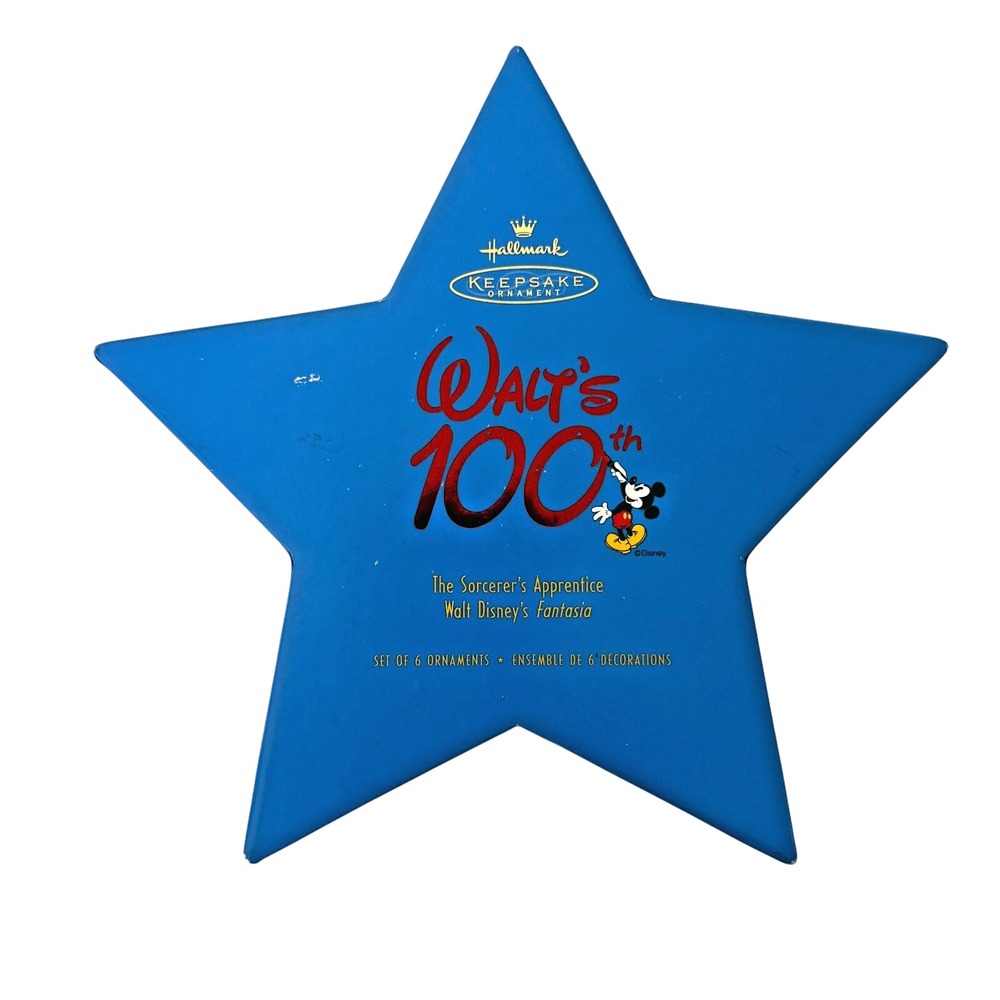 2001 HALLMARK KEEPSAKE DISNEY WALTS 100TH THE SORCERER'S APPRENTICE ORNAMENT SET
